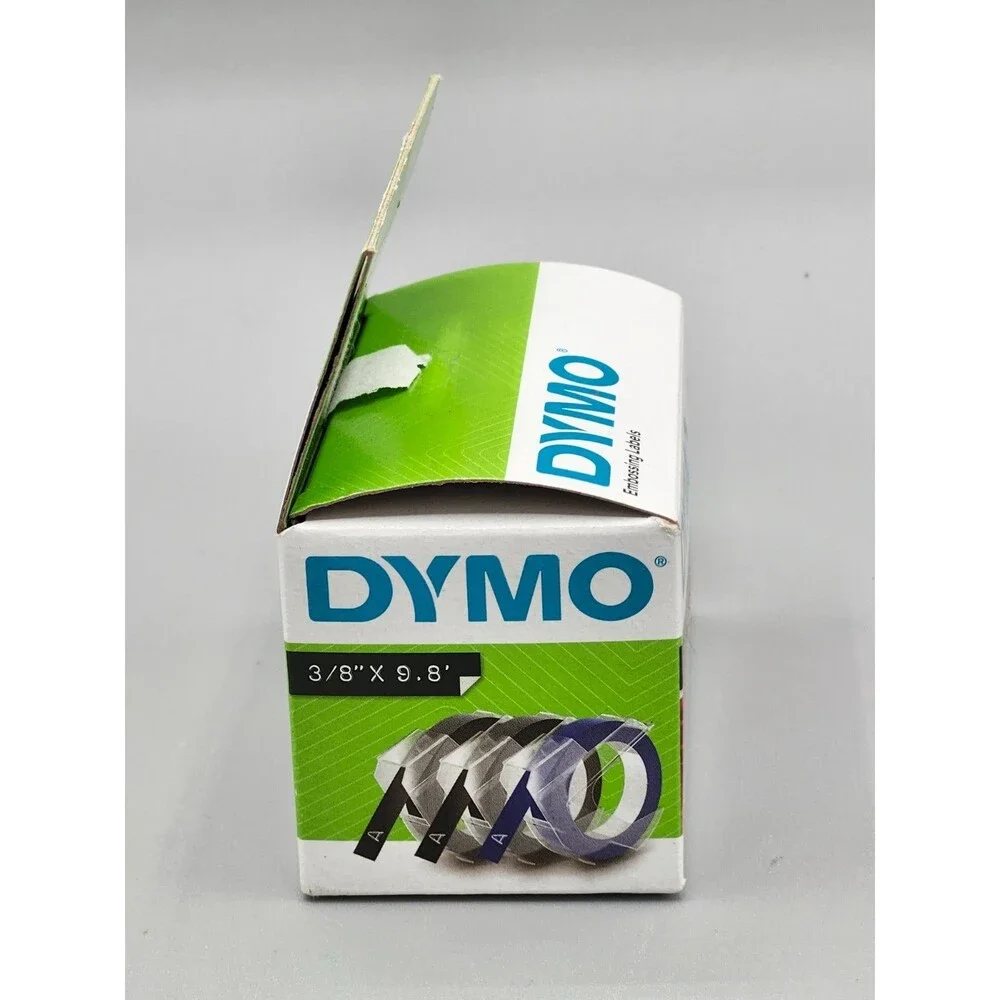Dymo Embossing Labels 3 Pack 2 Black and 1 Blue 3/8